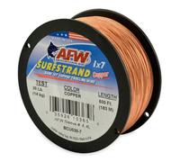 American Fishing Wire Surfstrand Copper 1x7 Bare Trolling Wire, Copper Color, 30 Pound Test, 600-Feet