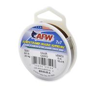 American Fishing Wire Surfstrand Micro Supreme, Bare 7x7 Stainless Steel Leader Wire, 65 lb Test, 0.023" Diameter, Camo, 5m