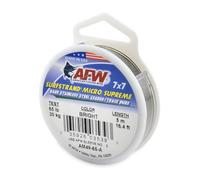 American Fishing Wire Surfstrand Micro Supreme, Bare 7x7 Stainless Steel Leader Wire, 65 lb Test, 0.023" Diameter, Bright, 5m