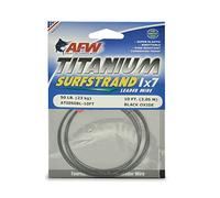 American Fishing Wire Titanium Surfstrand Bare 1x7 Titanium Leader Wire, Black, 50 Pound Test, 10 Feet