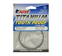 American Fishing Wire Titanium Tooth Proof Single Strand Leader Wire, Black Color, 30 Pound Test, 15-Feet