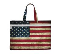 American flag 10.6 * 15 Inch Handheld Bag 2 Zipper Pockets Generous Capacity for Files - Ideal for dy and TravelWork,Stu