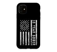 American Flag 10 Years Sober Sobriety Narcotics Anonymous Case for iPhone 11