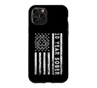 American Flag 10 Years Sober Sobriety Narcotics Anonymous Case for iPhone 11 Pro