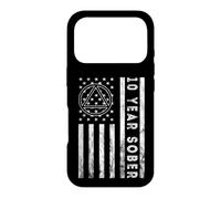 American Flag 10 Years Sober Sobriety Narcotics Anonymous Case for iPhone 17 Pro