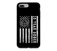 American Flag 10 Years Sober Sobriety Narcotics Anonymous Case for iPhone 7 Plus/8 Plus
