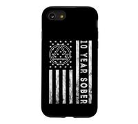 American Flag 10 Years Sober Sobriety Narcotics Anonymous Case for iPhone SE (2020) / 7/8