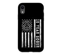 American Flag 10 Years Sober Sobriety Narcotics Anonymous Case for iPhone XR
