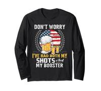 American Flag 2 Shots and A Booster Shirt Booster Shots Long Sleeve T-Shirt