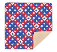 American Flag 4th July Soft Padded Baby Play Mat for Indoor Outdoor Water Resistant Padded Baby Mat for Babies Infants Toddlers, 50'' x 50''