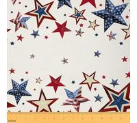 American Flag 4th of July Fabric by The Yard,Old Style Stars Soft Flannel Polyester No Stretch Fabric,Memorial Day Patriotic Decorative Fabrics,White Red Crafts & Sewing Supplies,2 Yards,72" L x 59" W