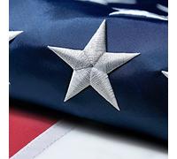 American Flag 6x10 FT Outdoor, Heavy Duty Nylon High Wind US Flag, Embroidered Stars, Sewn Stripes, 3 Brass Grommets, The Best Double Sided United States Flag Suitable for Outside Use