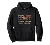 American Flag 86/47 Colonial and Fighter Jet Patriots 86 47 Pullover Hoodie