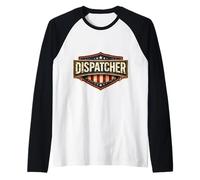 American Flag 911 Emergency Dispatcher First Responder Badge Raglan Baseball Tee