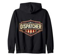 American Flag 911 Emergency Dispatcher First Responder Badge Zip Hoodie