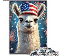 American Flag Alpaca Adult Jigsaw Puzzles 1000 Pieces, Educational Games Home Decoration Deal As Gifts for The Whole Family (26x38cm)