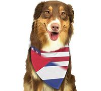 American Flag And Cuba Flag Cat Dog Kerchief Washable Pets Triangle Bibs Scarf Adjustable Pet Neckerchief Scarves For Parties, Birthdays, Everyday Wear 30X70Cm