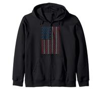 American Flag ATV Rider Patriotic Four Wheeler Design Zip Hoodie