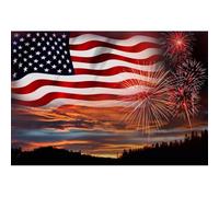 American Flag Backdrop 12x8ft Fabric 4th of July Party Decoration Independence Day Banner Memorial Day Backdrop American Theme Birthday Photos Flag Patriotic Background