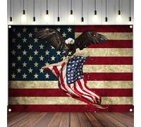 American Flag Backdrop Background for Photography 4th of July Photo Backdrop Independence Day for Photoshoot Bald Eagle Background Screen USA Flag Patriotic Video Recording Parties 7 x 5 ft, Golden