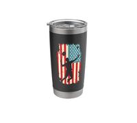 American Flag Badminton Player Racket Sport Stainless Steel Insulated Tumbler