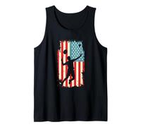 American Flag Badminton Player Racket Sport Tank Top