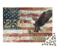 American Flag Bald Eagle Art Print Jigsaw Puzzles Puzzles for Adults Kids. 1000 Piece Whimsical Challenge Toy Educational Games Home Decoration for Educational Games Gifts 52x38cm/1000pcs