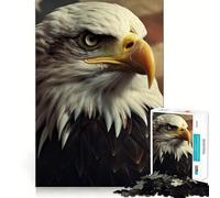 American Flag Bald Eagle Jigsaw Puzzle 1000 Piece Mental Exercise Fun Seamless Fit Precise Pieces Engaging Way to Pass Free Hours (38x26cm)
