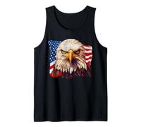 American Flag Bald Eagle Patriotic Eagle 4th of July USA Tank Top