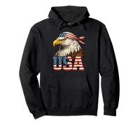 American Flag Bald Eagle Patriotic USA Design Pullover Hoodie