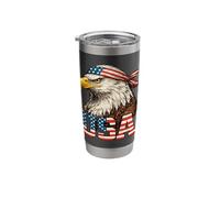 American Flag Bald Eagle Patriotic USA Design Stainless Steel Insulated Tumbler