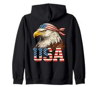 American Flag Bald Eagle Patriotic USA Design Zip Hoodie