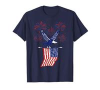 American Flag Bald Eagles Patriotic Eagle Flying On Beige T-Shirt