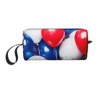 American Flag Balloons Printing Makeup Bag for Women Girl Portable Travel Cosmetic Bag Makeup Pouch Organizer with Handle