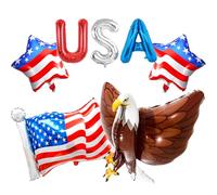 American Flag Balloons Red White and Blue Balloons for 4th of July Decorations Independence Day Patriotic Anniversary Birthday Wedding Nautical Party Supplies (USA02)