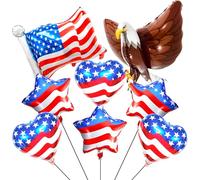 American Flag Balloons Red White and Blue Balloons for 4th of July Decorations Independence Day Patriotic Anniversary Birthday Wedding Nautical Party Supplies (USA03)