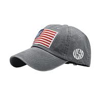 American Flag Baseball Caps for Women Men Washed Distressed Cotton Fashion Adjustable All Seasons Dad Cap Unisex Driving Golf Trucker Caps for Independance Day Grey
