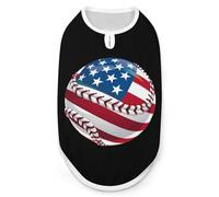 American Flag Baseball Dog Shirts Sleeveless T-Shirt Pet Tank Top Soft Summer Vests Clothes for Dogs And Cat 2XL