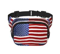 American Flag Baseball Print Fanny Pack for Women Men Waist Bag with Adjustable Strap for Travel Hiking Cycling