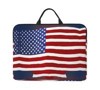 American Flag Baseball Print Laptop Sleeve Case14in Computer Cases for Pad Tablet, Briefcase Bag