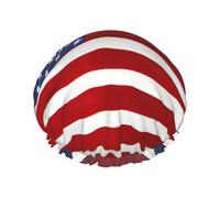 American Flag Baseball Shower Caps, Waterproof Bath Caps Reusable Shower Caps Band Bath Hair Hat For Women Ladies