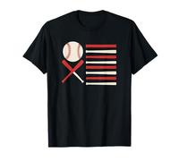 American Flag Baseball USA Vintage Baseball Sport Fan T-Shirt