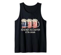American Flag Beer 4th July Merica Drinking 250th USA Tank Top