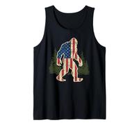 American Flag Bigfoot Tshirt Sasquatch Patriotic USA Fishing Tank Top