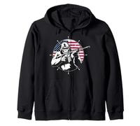 American Flag Bigfoot Tshirt Sasquatch Patriotic USA Fishing Zip Hoodie