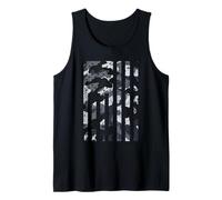 American Flag Black & White Camo Distressed Patriotic USA Tank Top