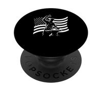 American Flag Blacksmith Hammer Anvil Patriotic Metalworker PopSockets Adhesive PopGrip