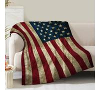 American Flag Blanket Gifts for Men Husband Boys Dad Women Birthday Christmas Valentine Present US National Flag Theme Decor Bedroom Living Room Couch Sofa Kids Adults Teen Soft Flannel Throws 60"x50"
