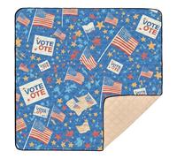 American Flag Blue Cute Foldable Baby Activity Play Mat for Floor Washable Infant Play Mat for Babies Infants Toddlers, 50'' x 50''