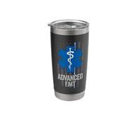 American Flag Blue White Thin line Advanced EMT AEMT Stainless Steel Insulated Tumbler
